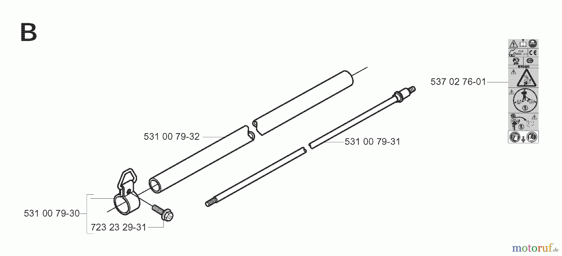 Jonsered Motorsensen, Trimmer GC2042 - Jonsered String/Brush Trimmer (2008-03) SHAFT
