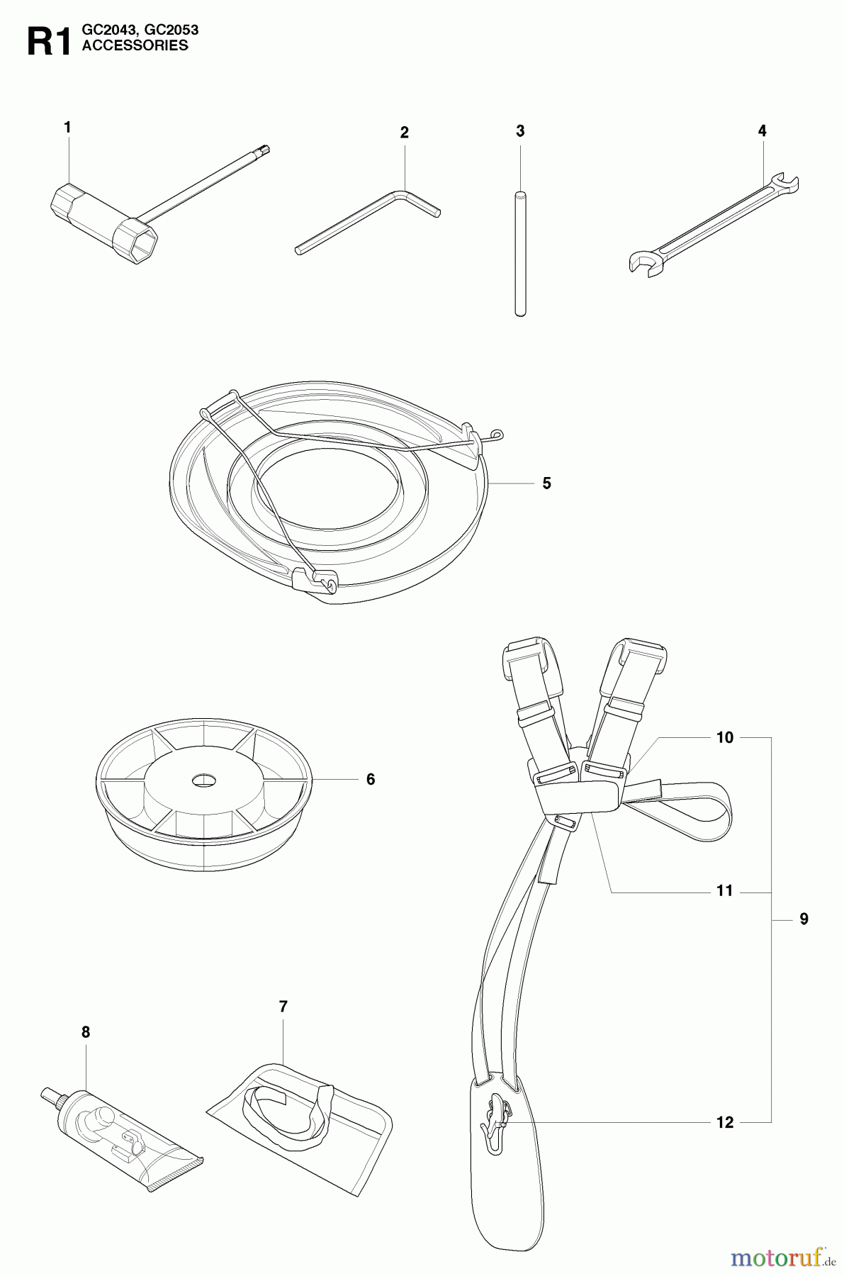 Jonsered Motorsensen, Trimmer GC2043 - Jonsered String/Brush Trimmer (2009-05) ACCESSORIES #1