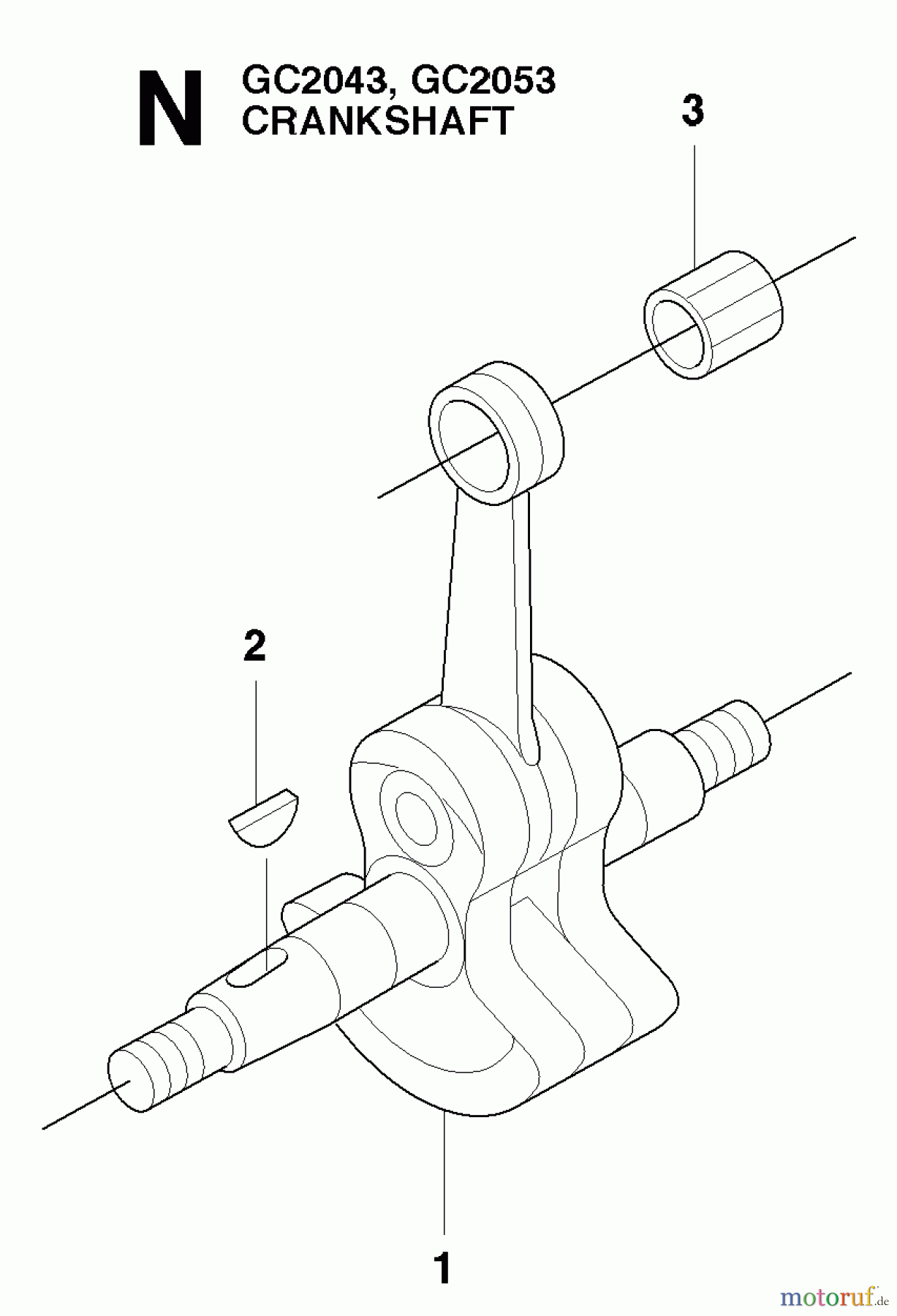 Jonsered Motorsensen, Trimmer GC2043 - Jonsered String/Brush Trimmer (2009-05) CRANKSHAFT