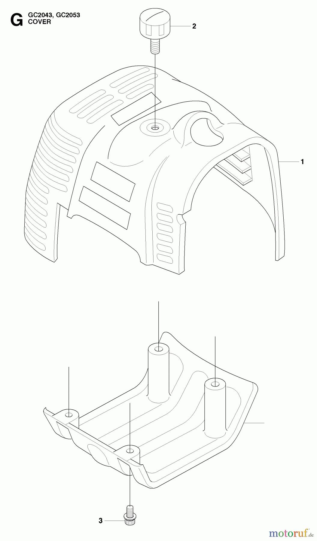 Jonsered Motorsensen, Trimmer GC2043 - Jonsered String/Brush Trimmer (2009-05) CYLINDER COVER