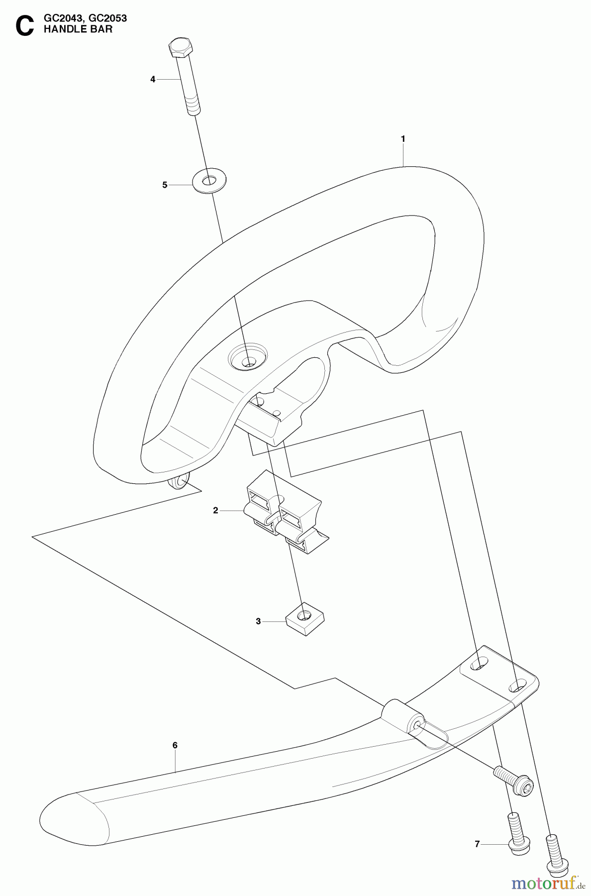Jonsered Motorsensen, Trimmer GC2043 - Jonsered String/Brush Trimmer (2009-05) HANDLE