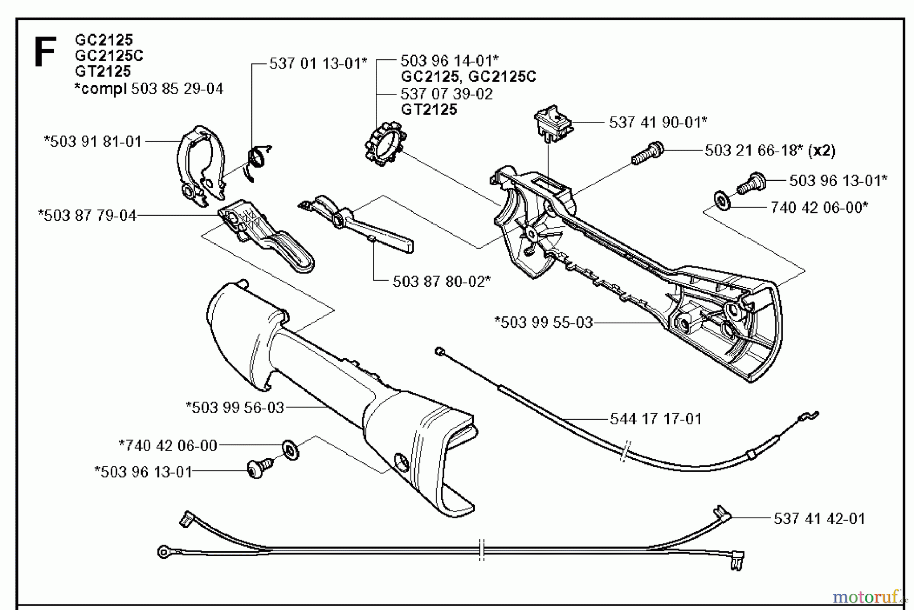 Jonsered Motorsensen, Trimmer GT2125 - Jonsered String/Brush Trimmer (2008-09) THROTTLE CONTROLS