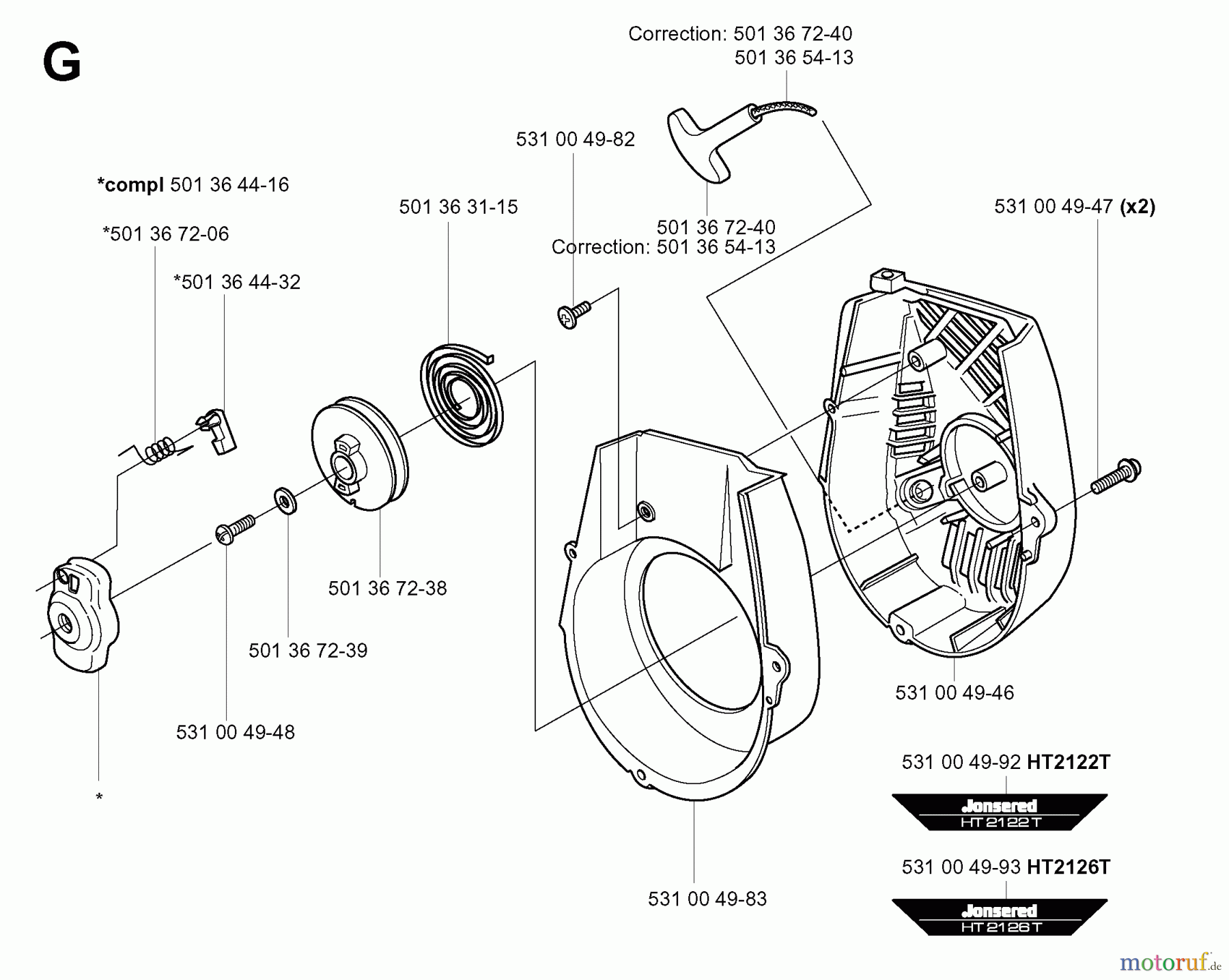 Jonsered Heckenscheren HT2126T - Jonsered Hedge Trimmer (2003-05) STARTER