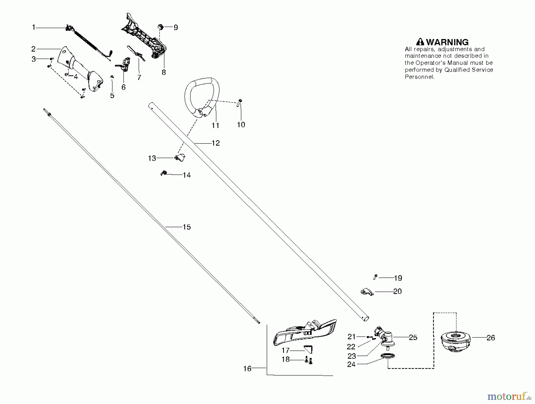 Jonsered Motorsensen, Trimmer GC2128 (952711955) - Jonsered String/Brush Trimmer (2010-08) SHAFT HANDLE