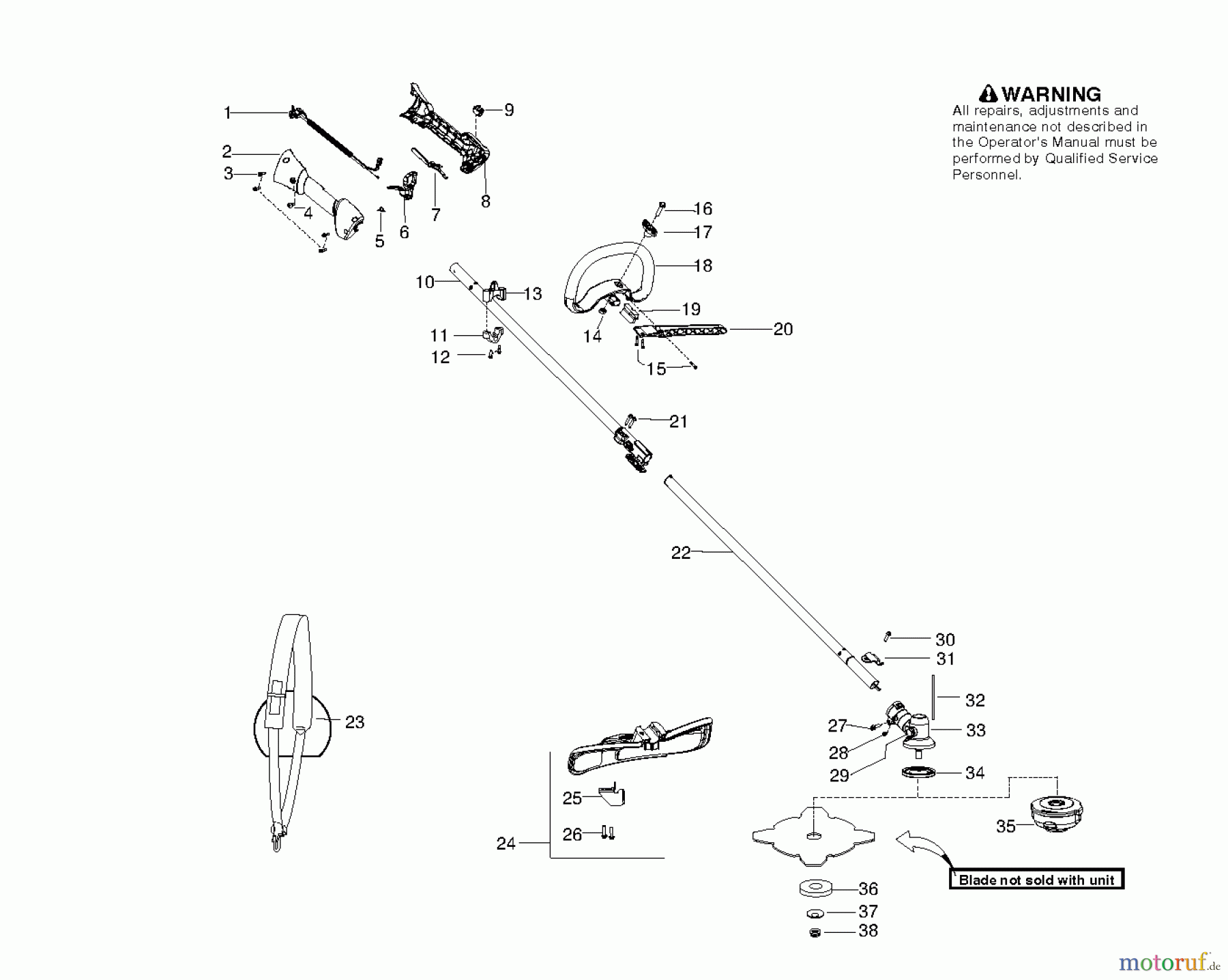 Jonsered Motorsensen, Trimmer GC2128C (952711956) - Jonsered String/Brush Trimmer (2011-03) SHAFT HANDLE