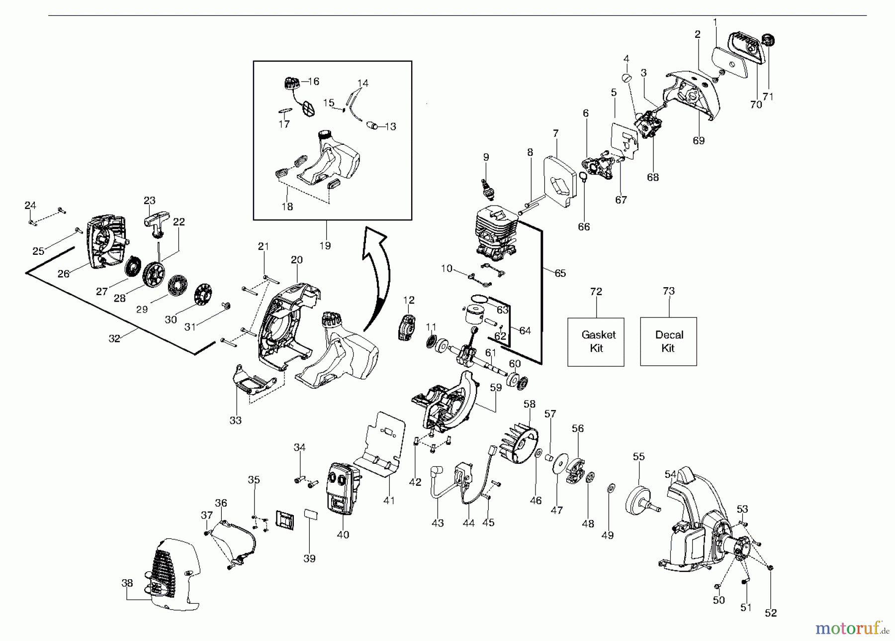 Jonsered Motorsensen, Trimmer GC2128C (952711958) - Jonsered String/Brush Trimmer (2010-06) (Canada) ENGINE