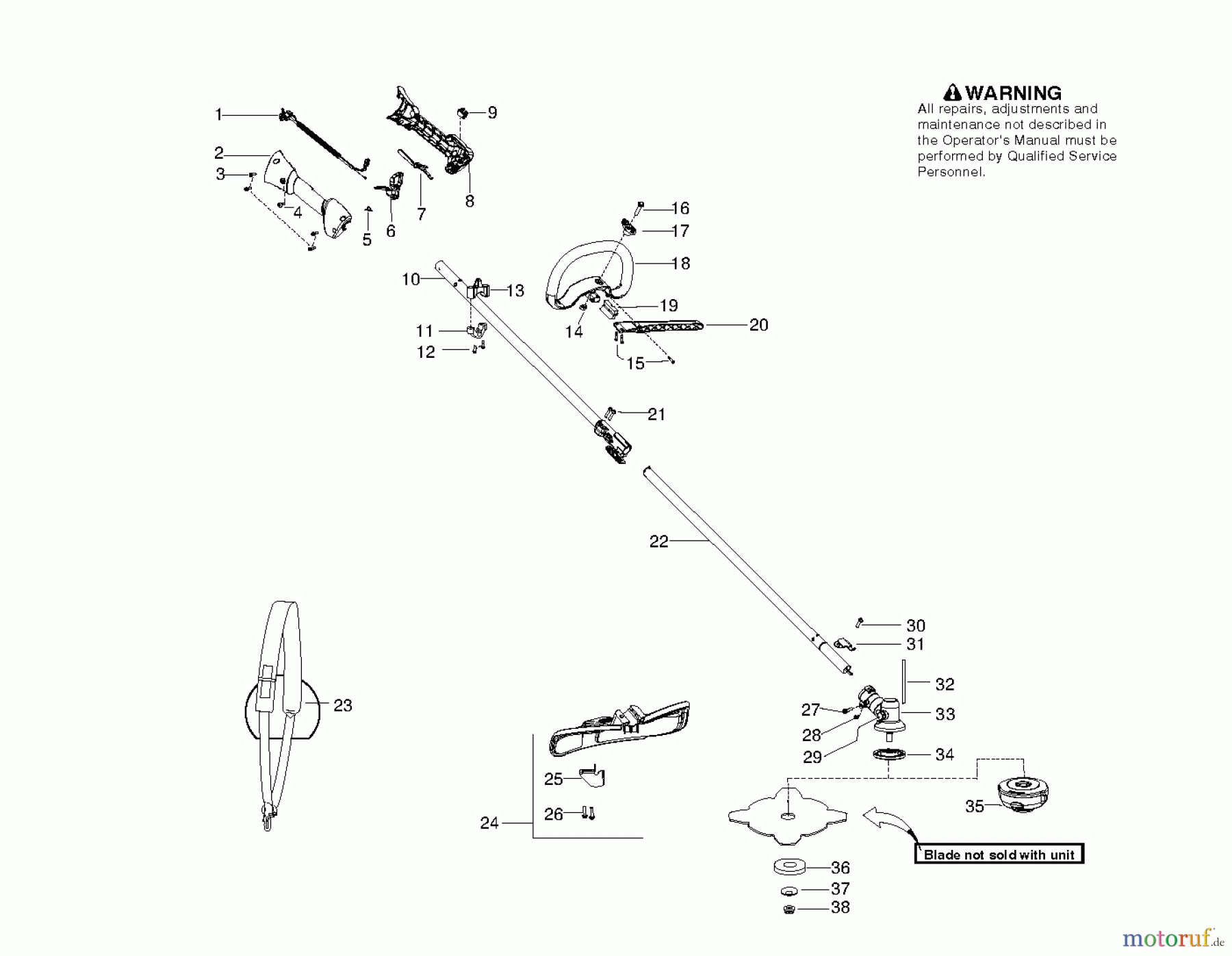Jonsered Motorsensen, Trimmer GC2128C (952711958) - Jonsered String/Brush Trimmer (2010-06) (Canada) SHAFT HANDLE