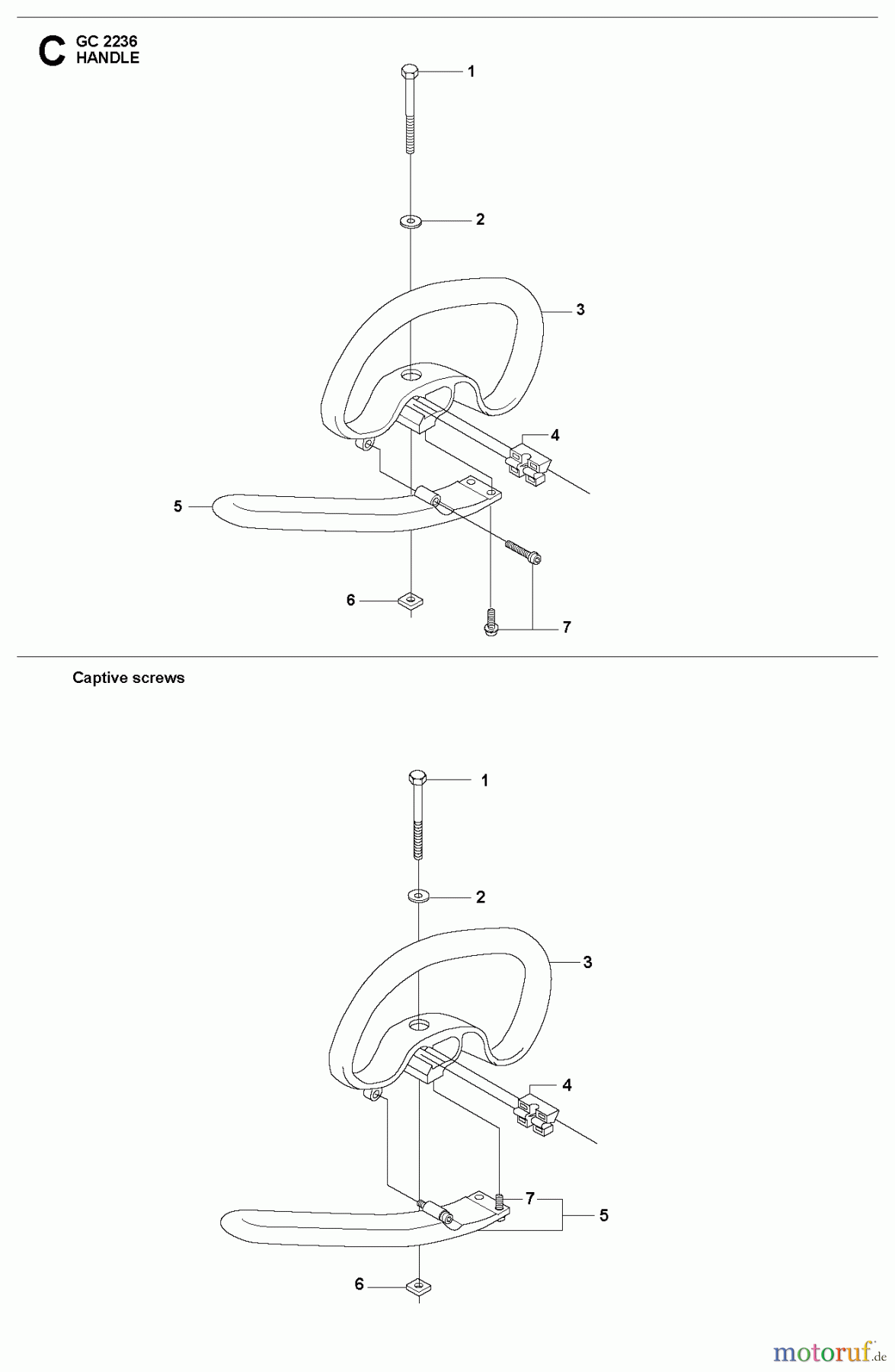 Jonsered Motorsensen, Trimmer GC2236 - Jonsered String/Brush Trimmer (2010-11) HANDLE