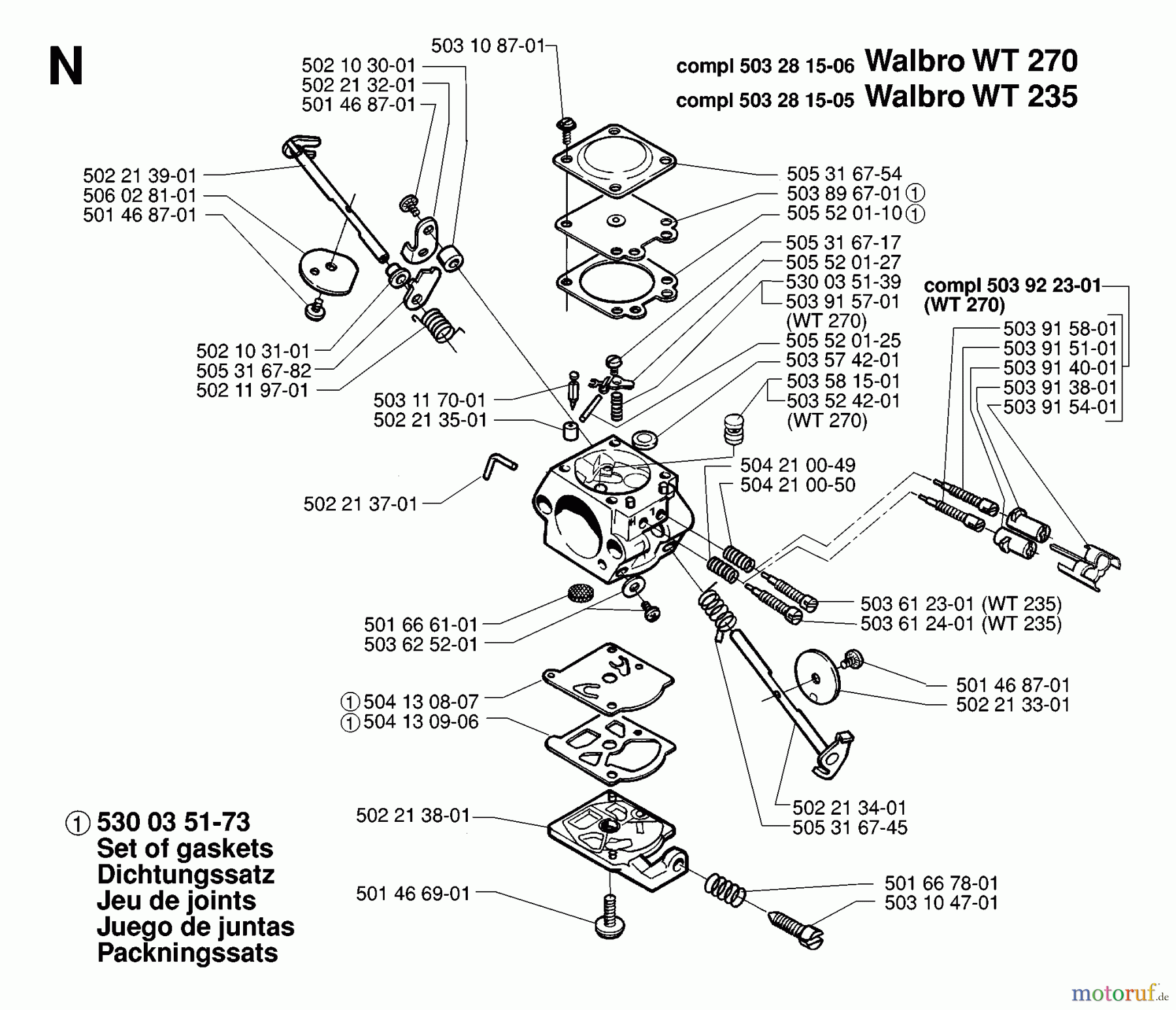 Jonsered Motorsensen, Trimmer GR26 - Jonsered String/Brush Trimmer (1997-02) CARBURETOR DETAILS