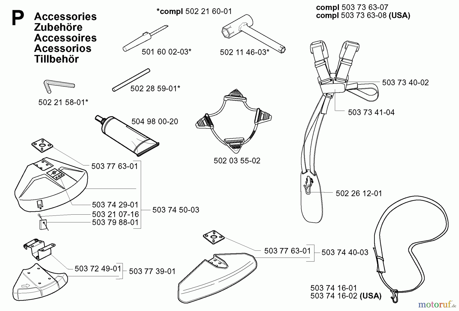 Jonsered Motorsensen, Trimmer GR2026 - Jonsered String/Brush Trimmer (2000-10) ACCESSORIES