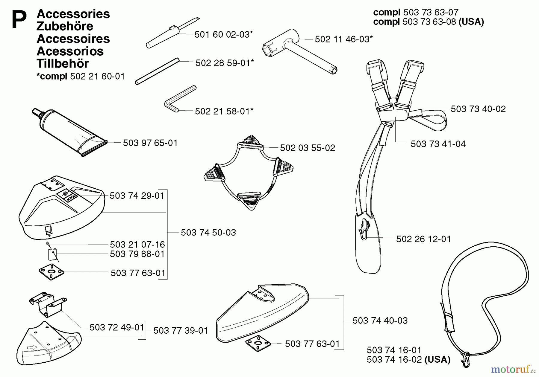 Jonsered Motorsensen, Trimmer GR2026 - Jonsered String/Brush Trimmer (2002-08) ACCESSORIES