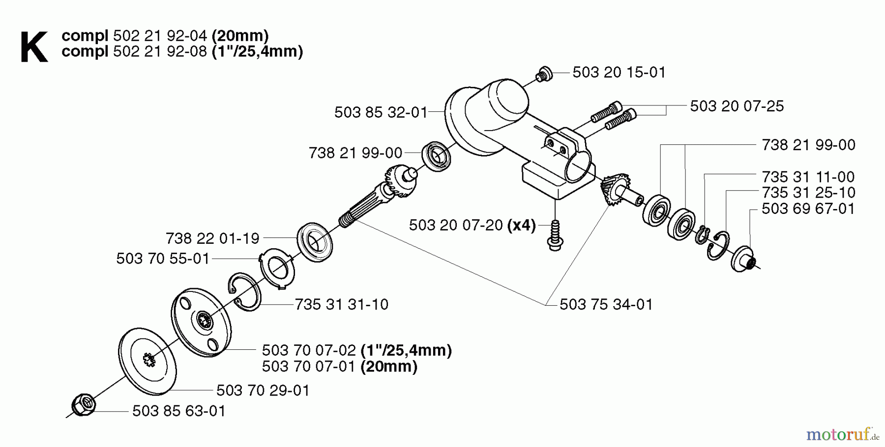 Jonsered Motorsensen, Trimmer GR2026 - Jonsered String/Brush Trimmer (2002-08) BEVEL GEAR