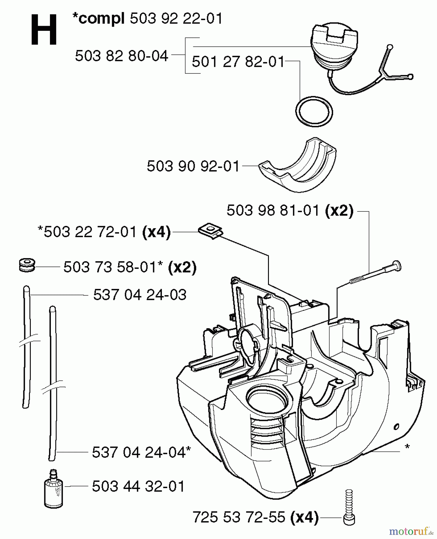 Jonsered Motorsensen, Trimmer GR2026 - Jonsered String/Brush Trimmer (2002-08) CRANKCASE