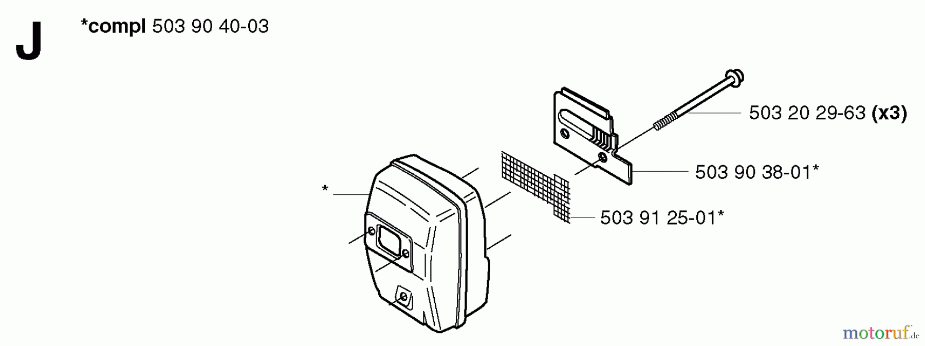 Jonsered Motorsensen, Trimmer GR2026 - Jonsered String/Brush Trimmer (2002-08) MUFFLER