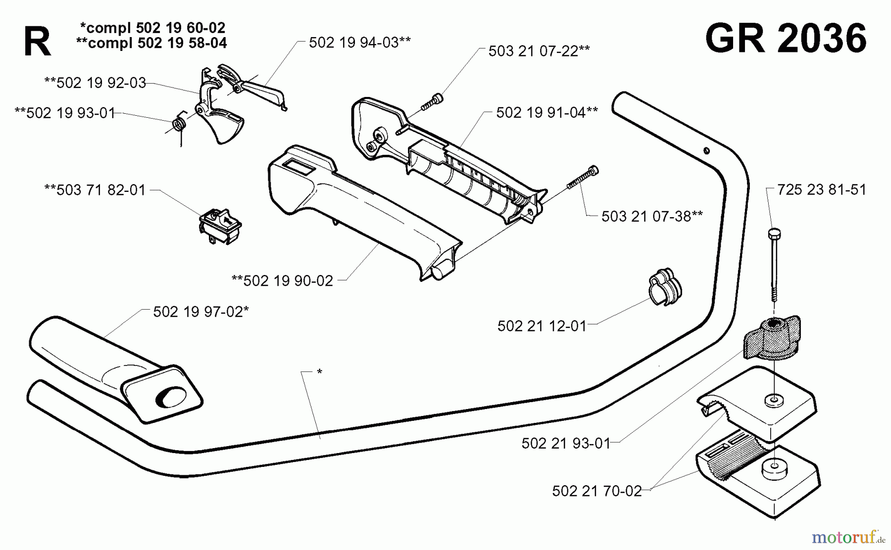  Jonsered Motorsensen, Trimmer GR41 - Jonsered String/Brush Trimmer (1998-06) HANDLE CONTROLS #2