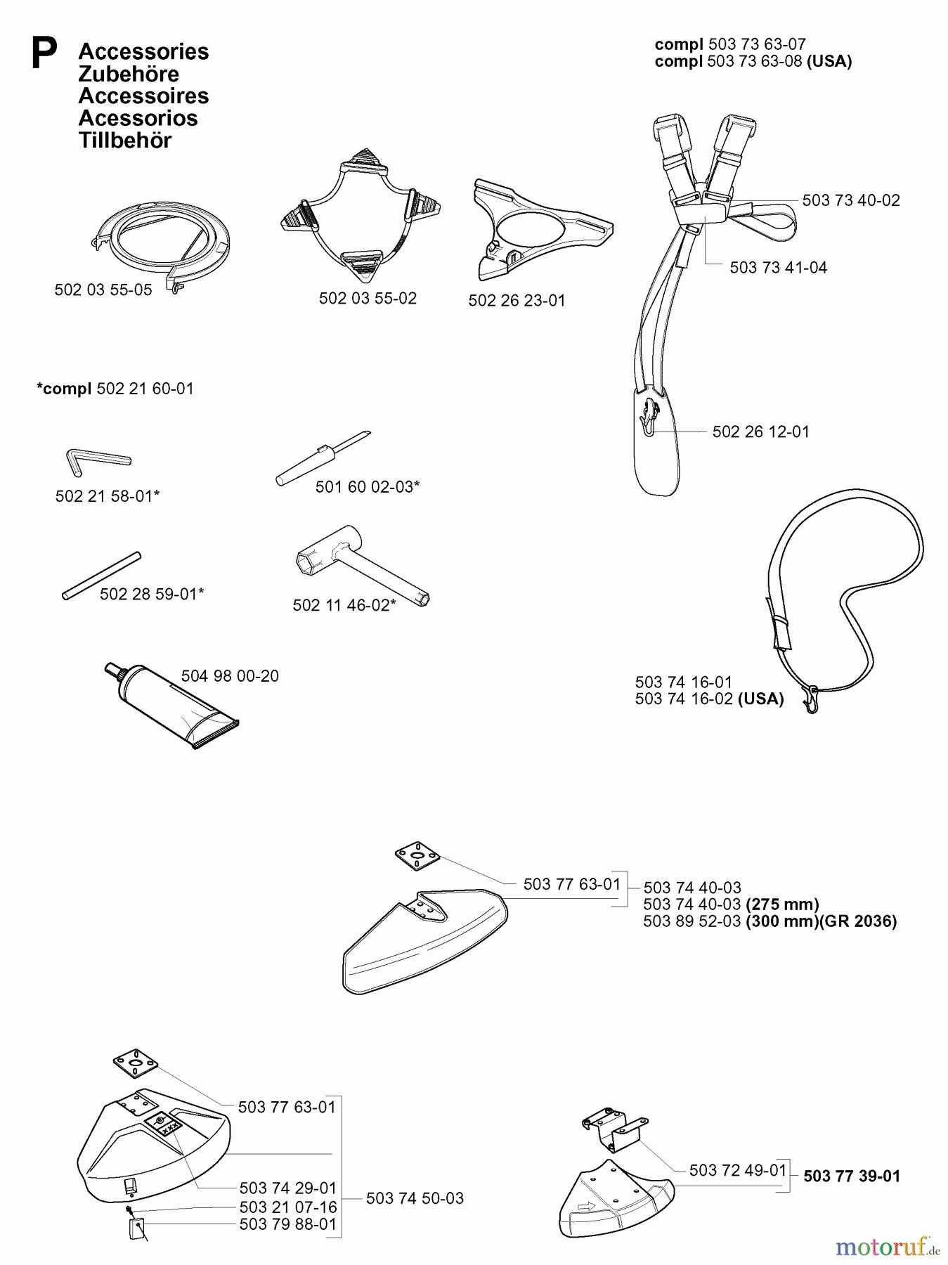 Jonsered Motorsensen, Trimmer GR2032 - Jonsered String/Brush Trimmer (2000-10) ACCESSORIES