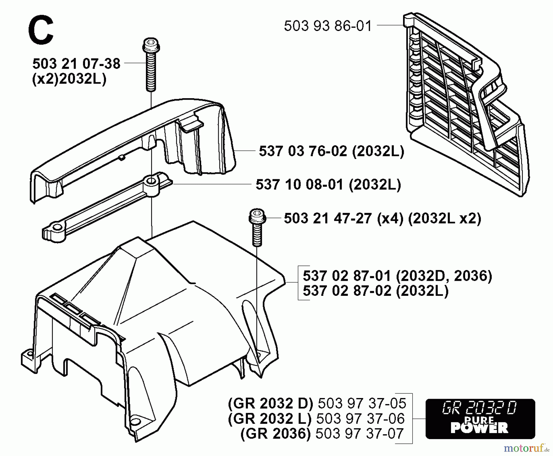 Jonsered Motorsensen, Trimmer GR2036 - Jonsered String/Brush Trimmer (2000-10) COVER