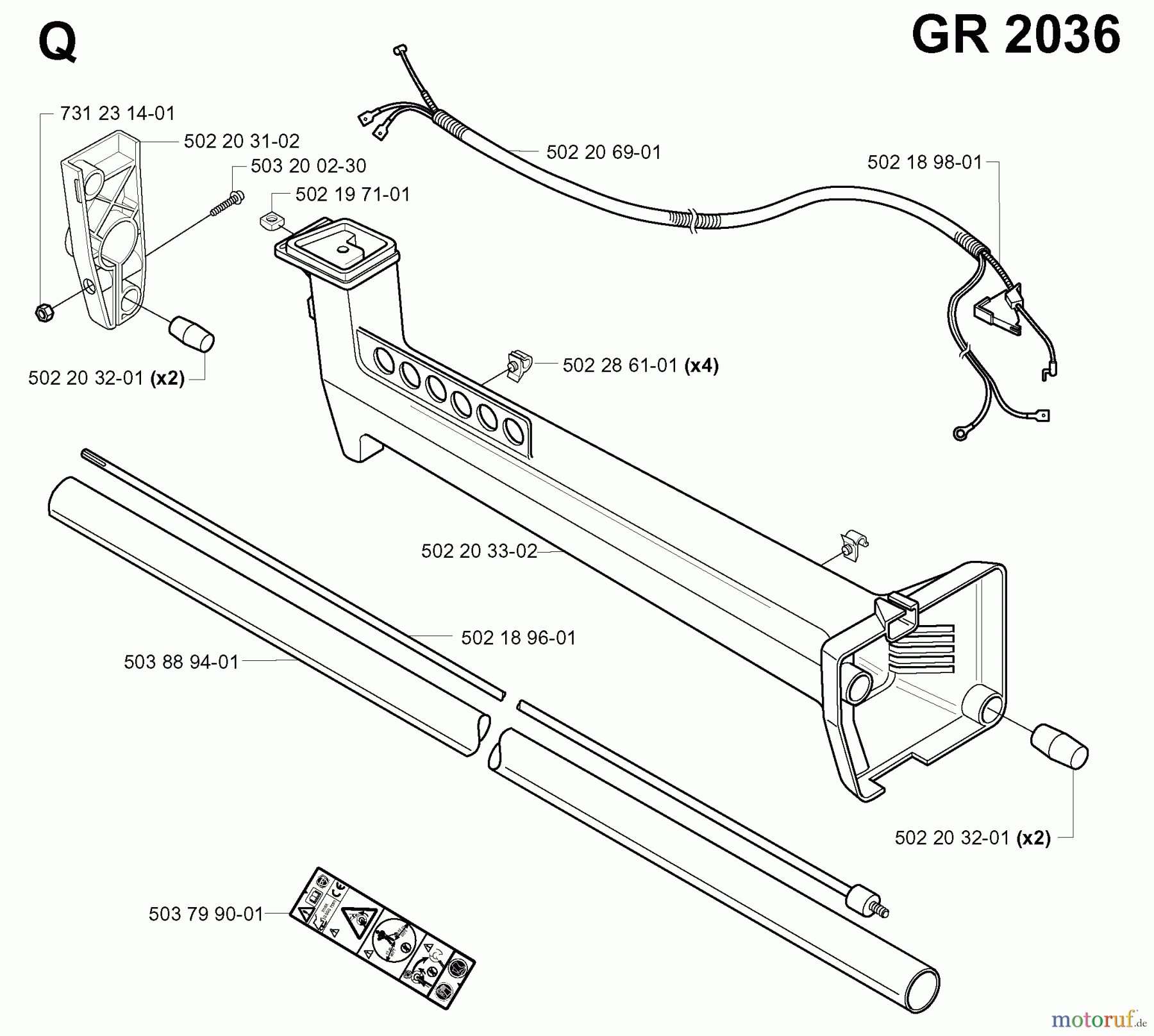 Jonsered Motorsensen, Trimmer GR2032 - Jonsered String/Brush Trimmer (2000-10) SHAFT