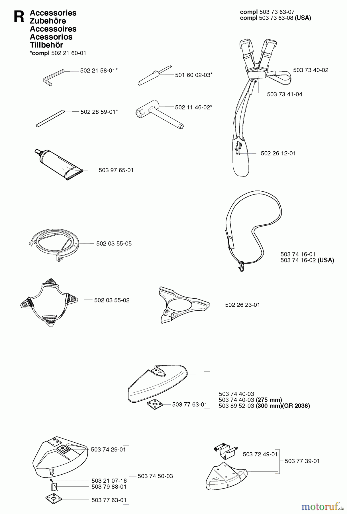 Jonsered Motorsensen, Trimmer GR2036 - Jonsered String/Brush Trimmer (2002-08) ACCESSORIES