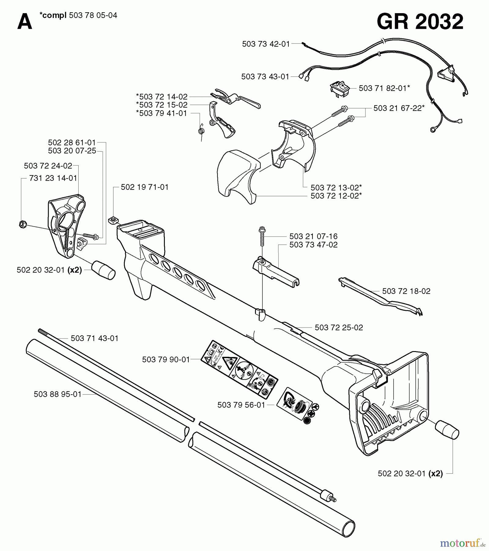 Jonsered Motorsensen, Trimmer GR2032 - Jonsered String/Brush Trimmer (2002-08) SHAFT #2