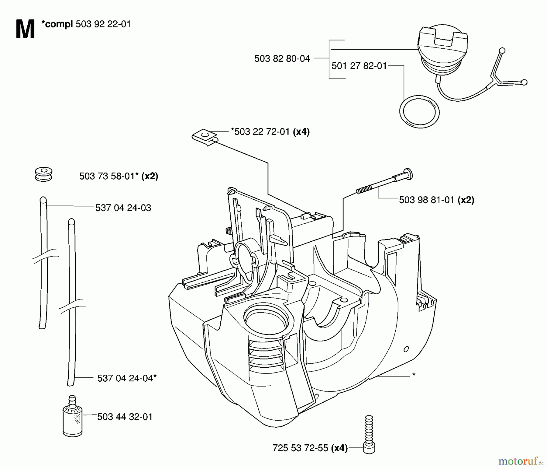 Jonsered Motorsensen, Trimmer GR2032 - Jonsered String/Brush Trimmer (2006-10) CRANKCASE