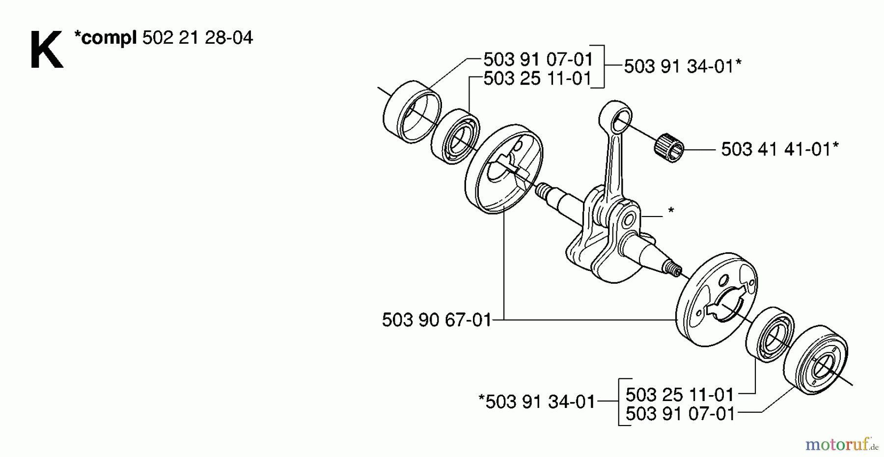 Jonsered Motorsensen, Trimmer GR2032 - Jonsered String/Brush Trimmer (2006-10) CRANKSHAFT