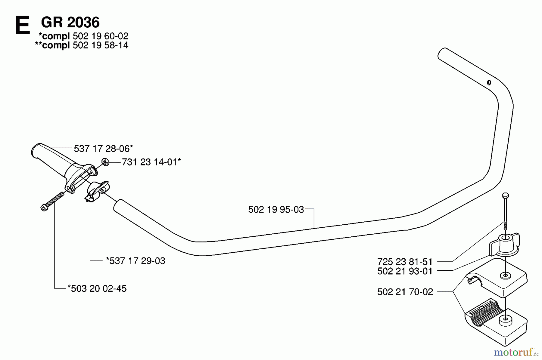 Jonsered Motorsensen, Trimmer GR2032 - Jonsered String/Brush Trimmer (2006-10) HANDLE