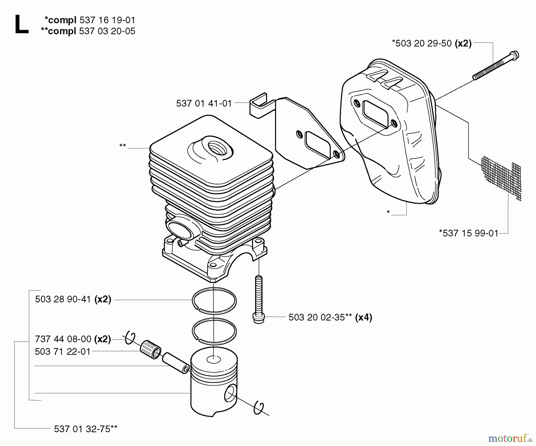 Jonsered Motorsensen, Trimmer GT2125L - Jonsered String/Brush Trimmer (2002-01) CYLINDER PISTON