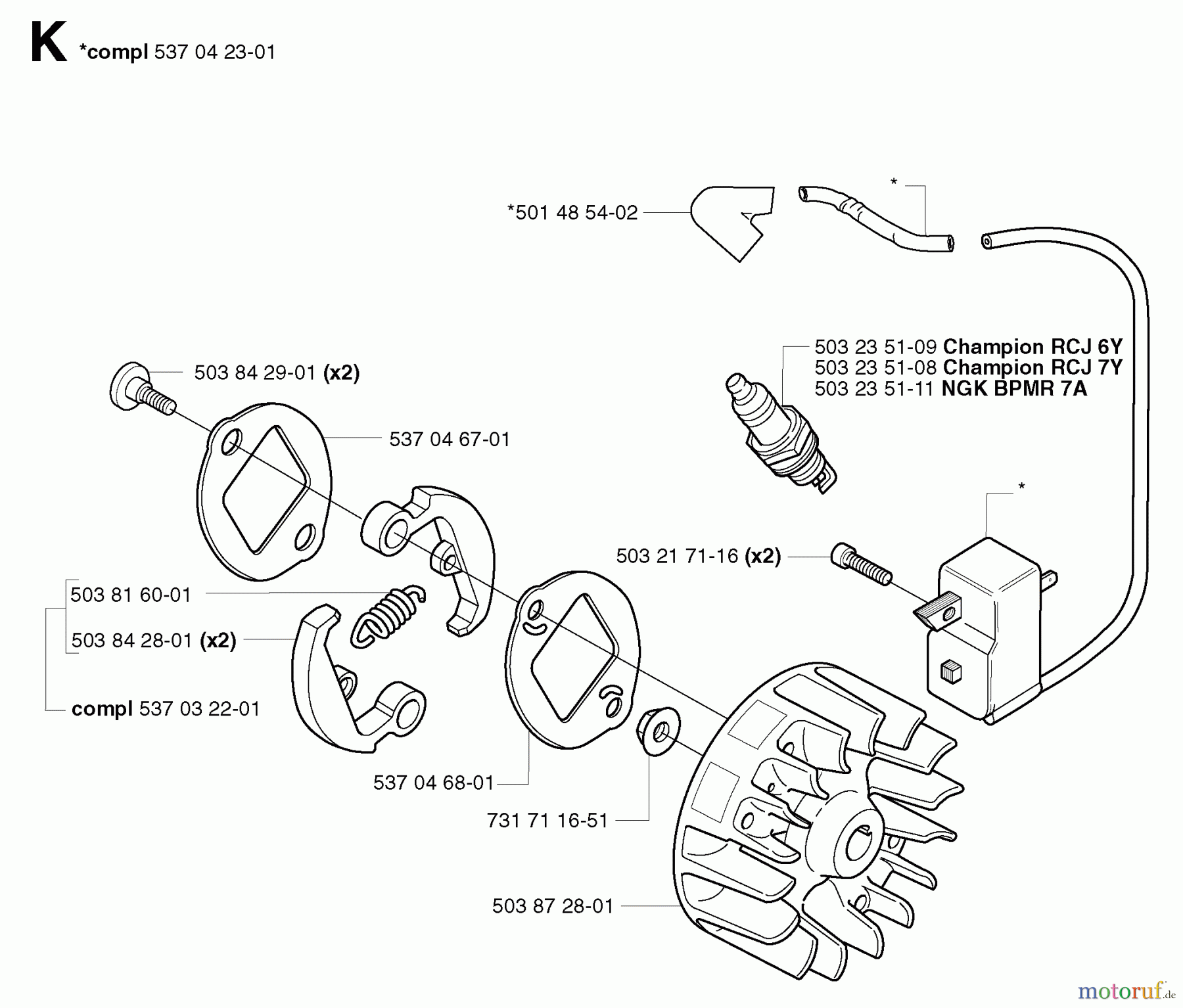 Jonsered Motorsensen, Trimmer GT2125L - Jonsered String/Brush Trimmer (2002-01) IGNITION SYSTEM CLUTCH