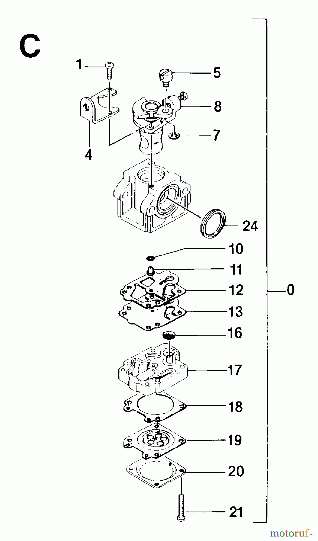 Jonsered Motorsensen, Trimmer GR24L - Jonsered String/Brush Trimmer (1993-02) CARBURETOR DETAILS
