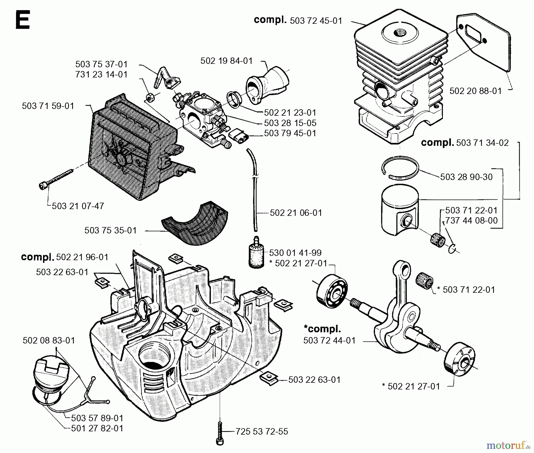 Jonsered Motorsensen, Trimmer GR26 - Jonsered String/Brush Trimmer (1994-11) CYLINDER CRANKCASE