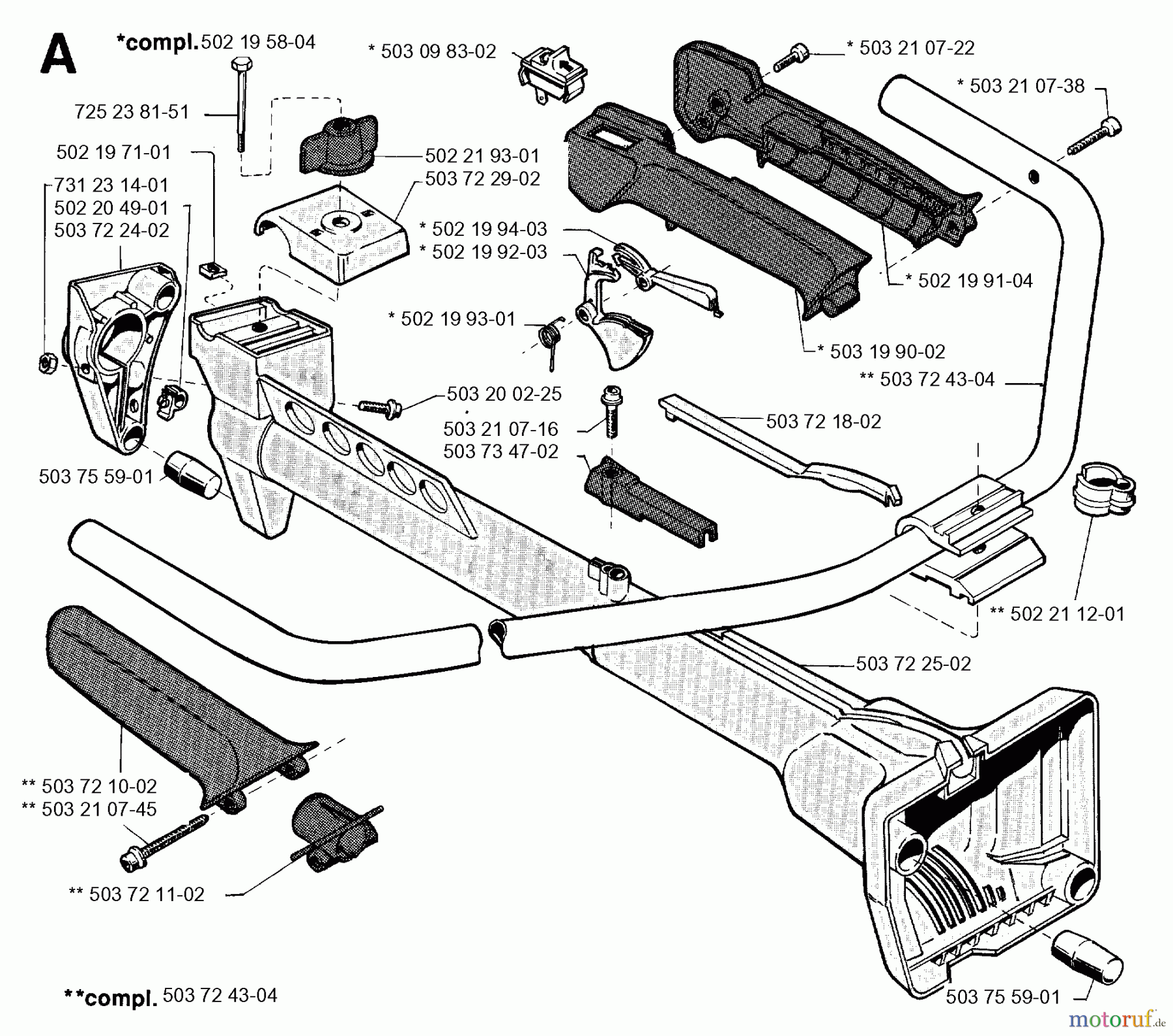 Jonsered Motorsensen, Trimmer GR26 - Jonsered String/Brush Trimmer (1994-11) HANDLE CONTROLS #1