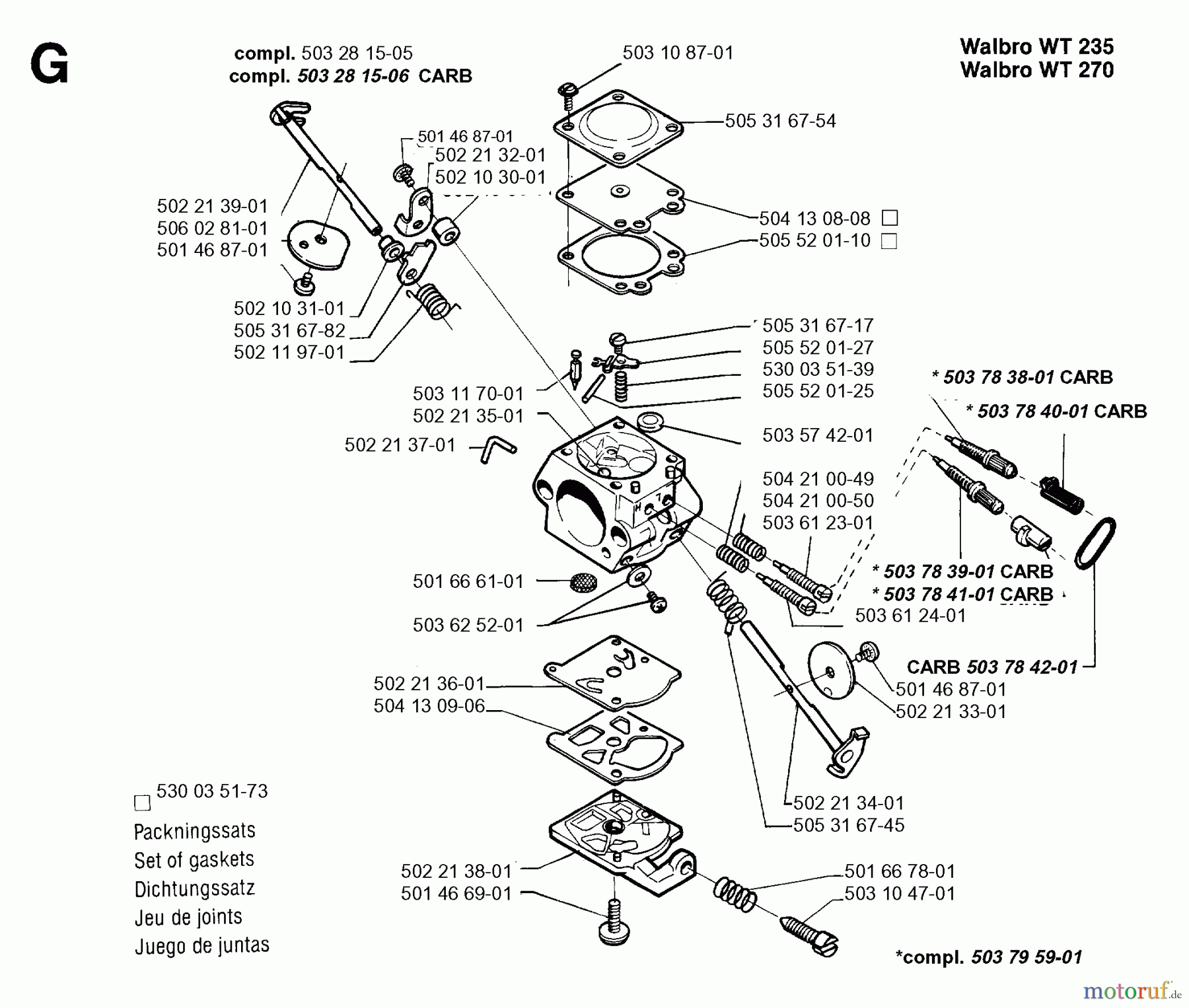 Jonsered Motorsensen, Trimmer GR32 - Jonsered String/Brush Trimmer (1995-01) CARBURETOR DETAILS