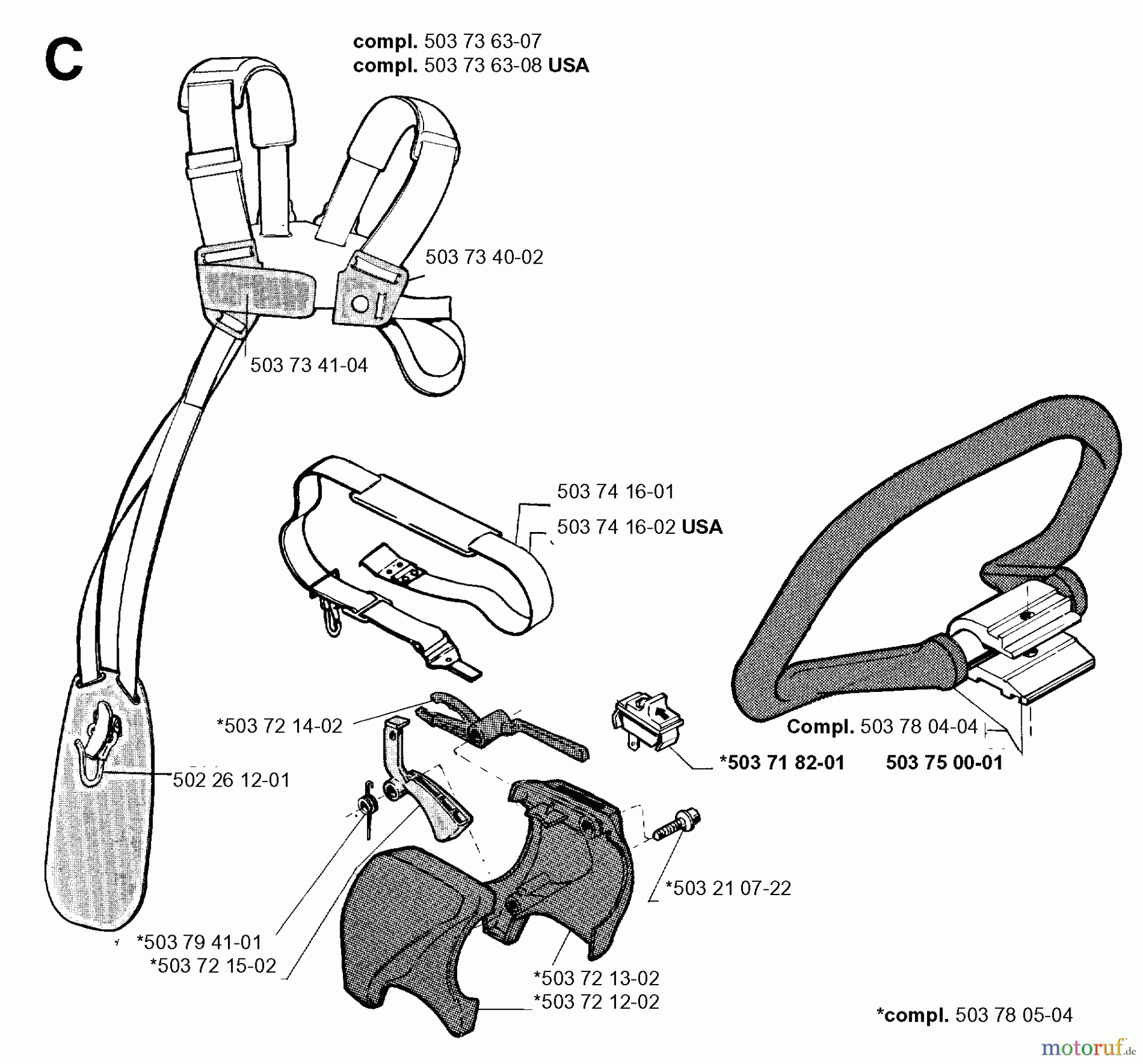 Jonsered Motorsensen, Trimmer GR32 - Jonsered String/Brush Trimmer (1996-06) HANDLE CONTROLS #2