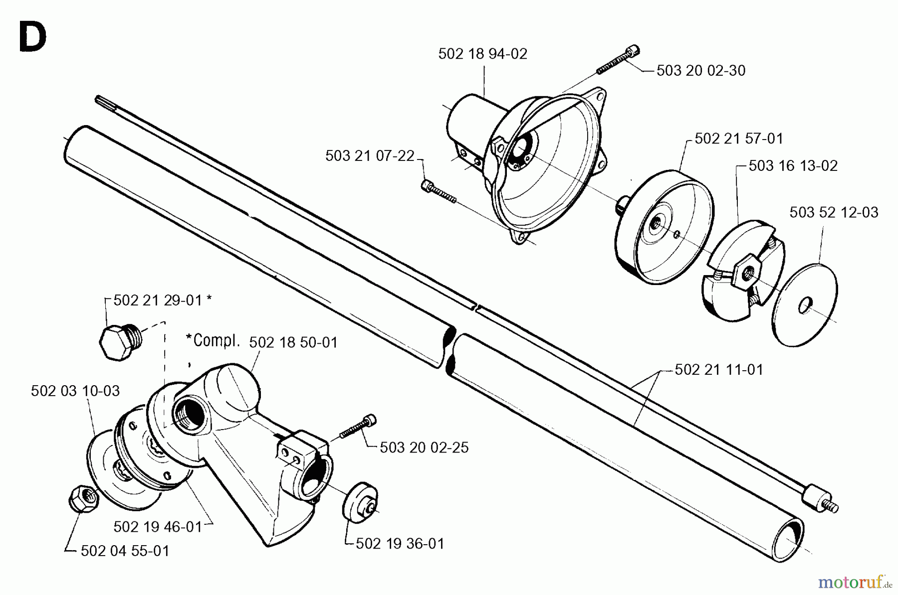 Jonsered Motorsensen, Trimmer GR36 - Jonsered String/Brush Trimmer (1993-03) BEVEL GEAR SHAFT
