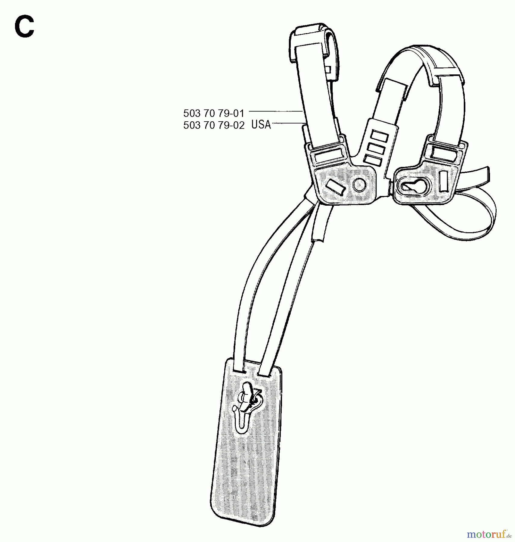 Jonsered Motorsensen, Trimmer GR36 - Jonsered String/Brush Trimmer (1993-03) HARNESS
