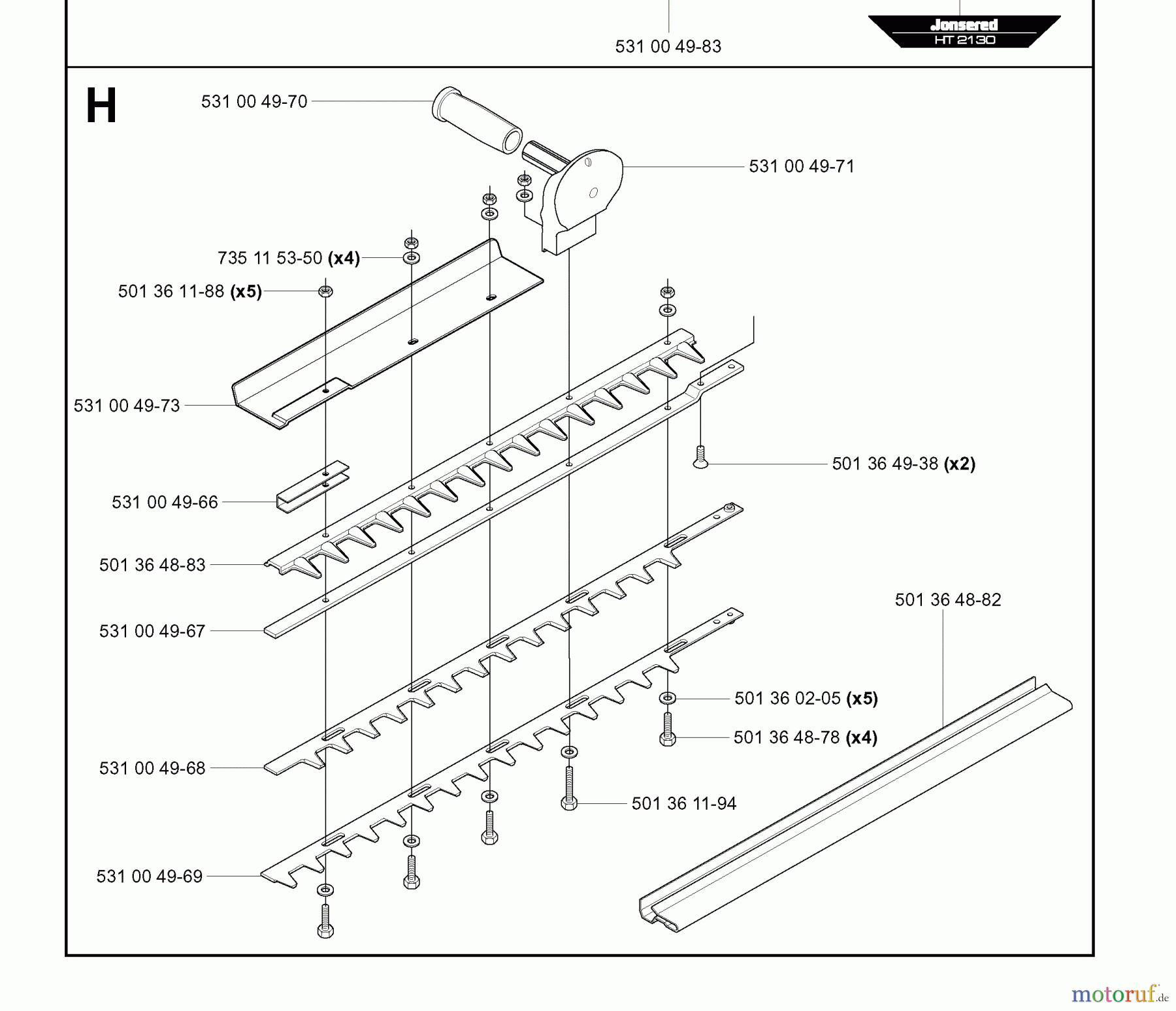  Jonsered Heckenscheren HT2130 - Jonsered Hedge Trimmer CUTTING EQUIPMENT
