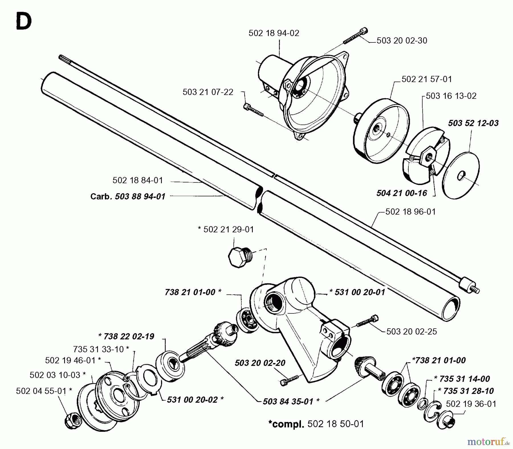 Jonsered Motorsensen, Trimmer GR36 - Jonsered String/Brush Trimmer (1996-06) BEVEL GEAR SHAFT