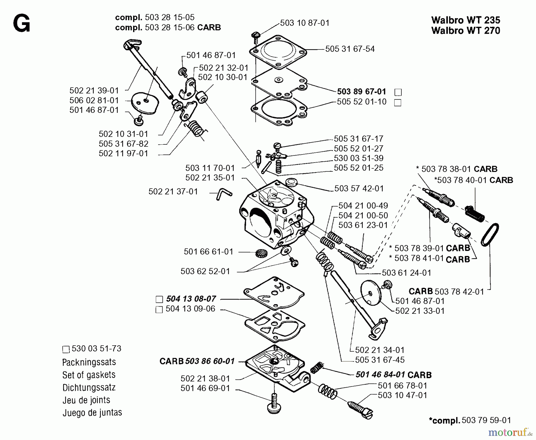 Jonsered Motorsensen, Trimmer GR36 - Jonsered String/Brush Trimmer (1996-06) CARBURETOR DETAILS
