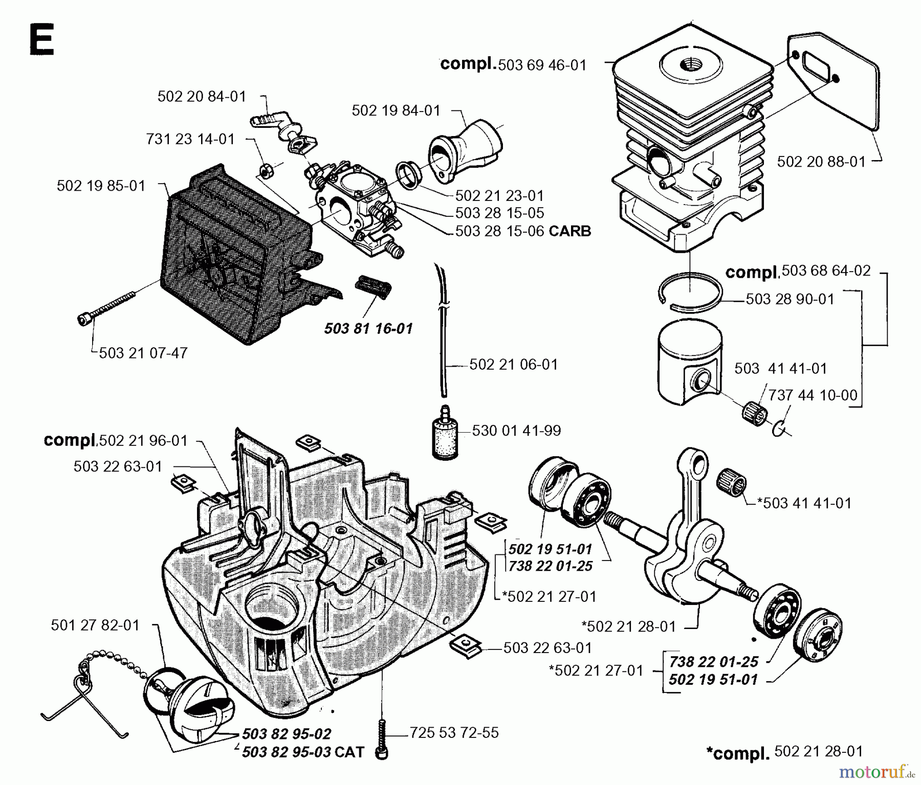 Jonsered Motorsensen, Trimmer GR36 - Jonsered String/Brush Trimmer (1996-06) CYLINDER CRANKCASE
