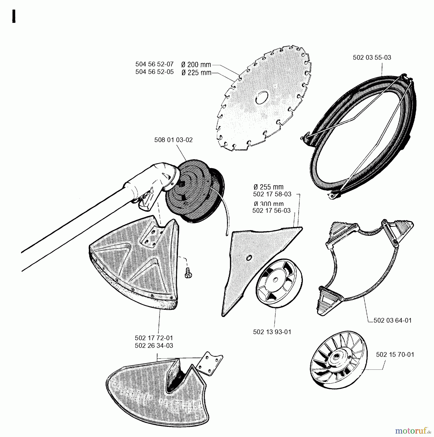 Jonsered Motorsensen, Trimmer GR44 - Jonsered String/Brush Trimmer (1991-03) ACCESSORIES #1