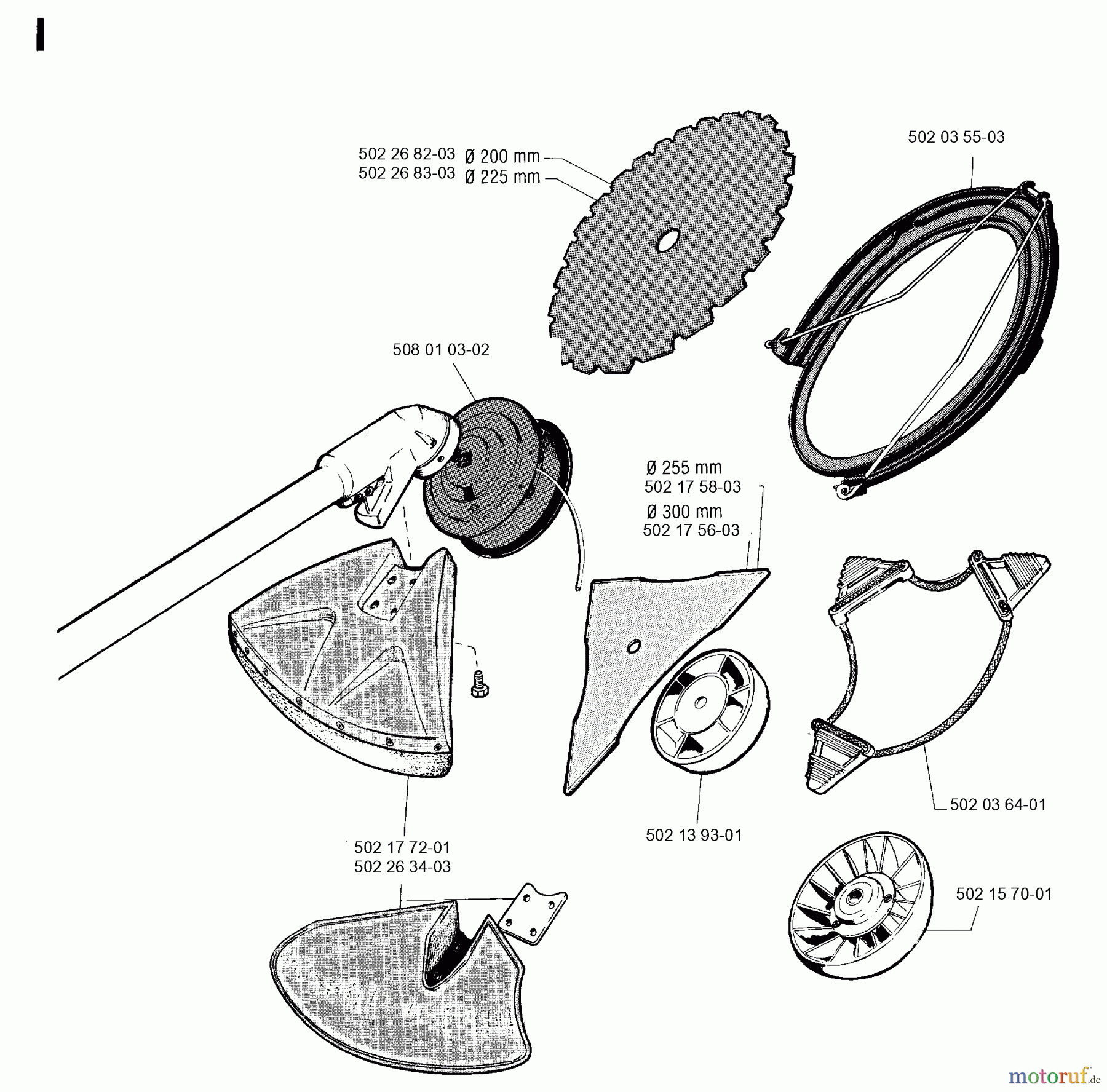 Jonsered Motorsensen, Trimmer GR41 - Jonsered String/Brush Trimmer (1992-09) ACCESSORIES #1
