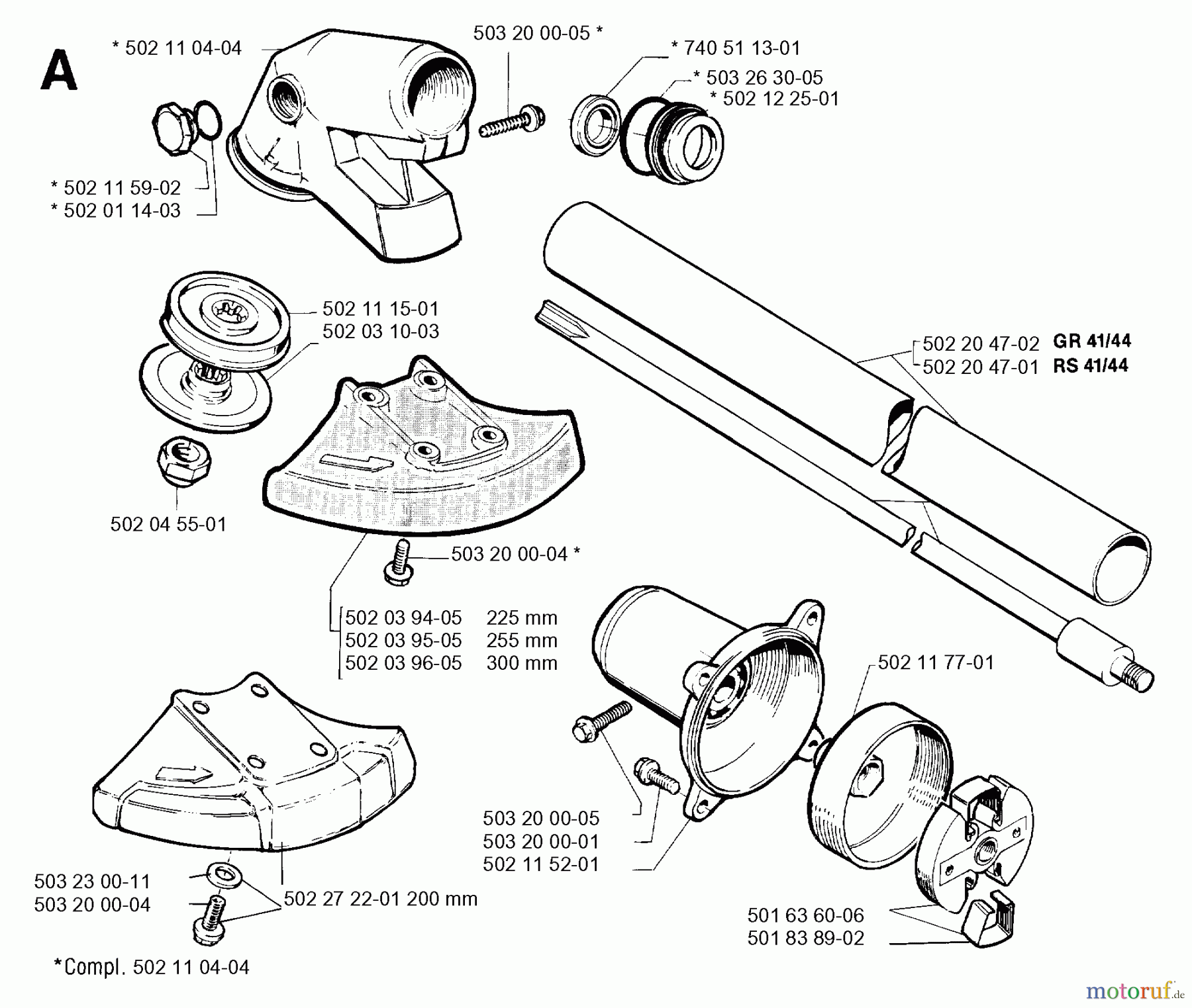 Jonsered Motorsensen, Trimmer GR41 - Jonsered String/Brush Trimmer (1992-09) BEVEL GEAR SHAFT