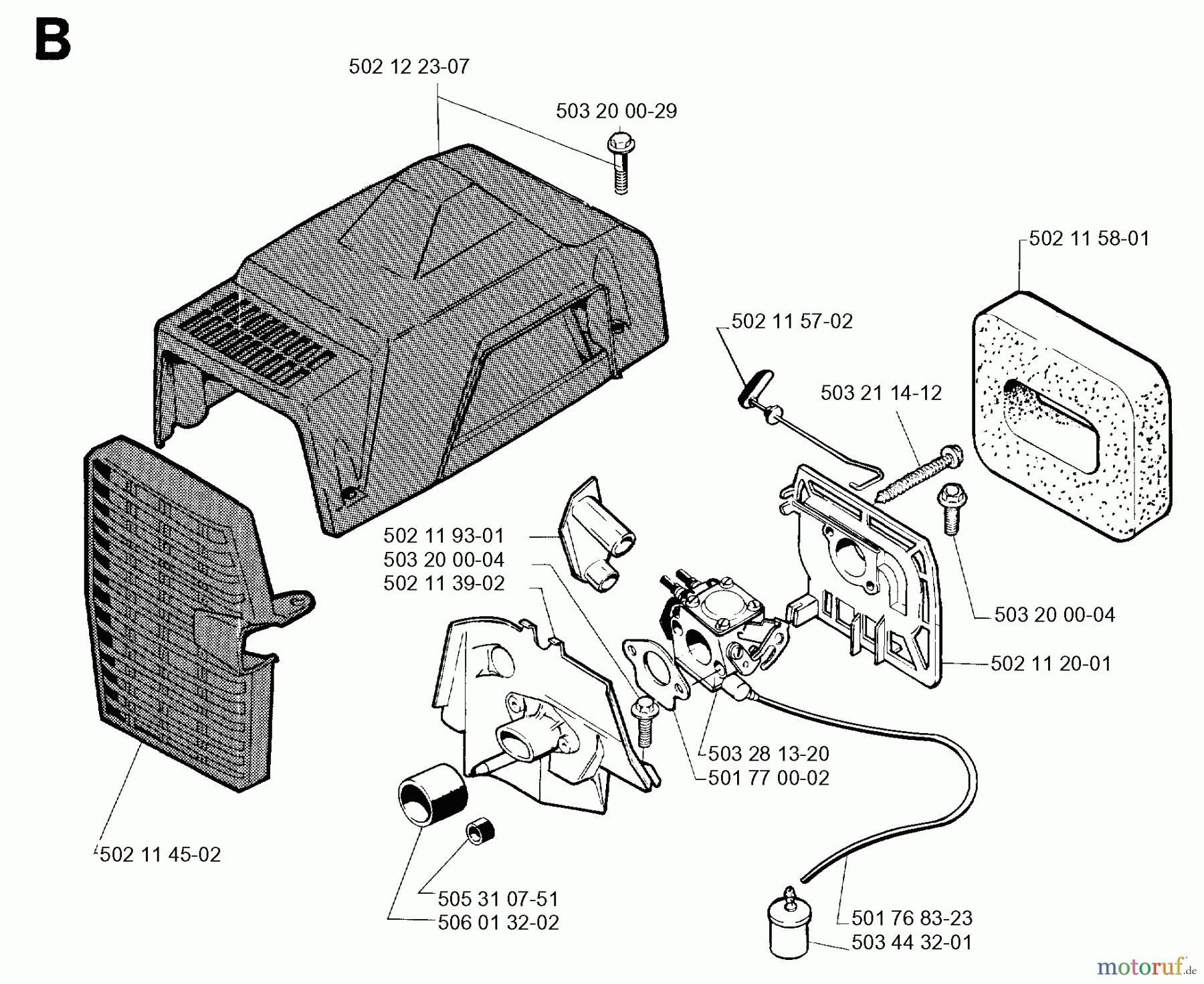 Jonsered Motorsensen, Trimmer GR41 - Jonsered String/Brush Trimmer (1992-09) CARBURETOR AIR FILTER