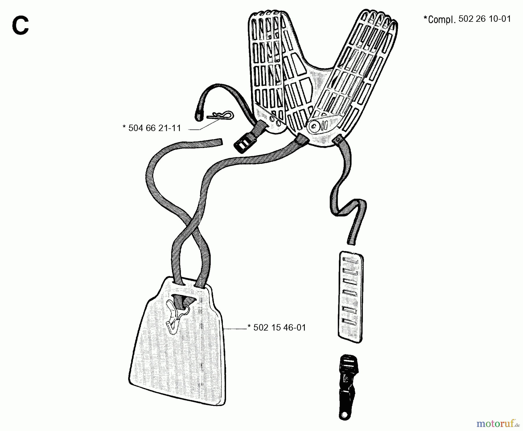 Jonsered Motorsensen, Trimmer GR41 - Jonsered String/Brush Trimmer (1992-09) HARNESS
