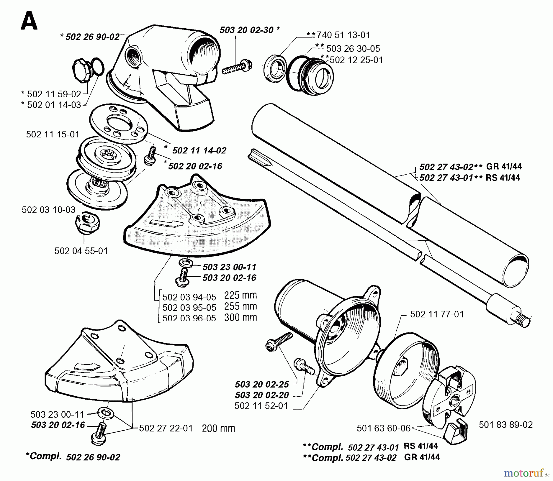 Jonsered Motorsensen, Trimmer RS41 - Jonsered String/Brush Trimmer (1993-05) BEVEL GEAR SHAFT
