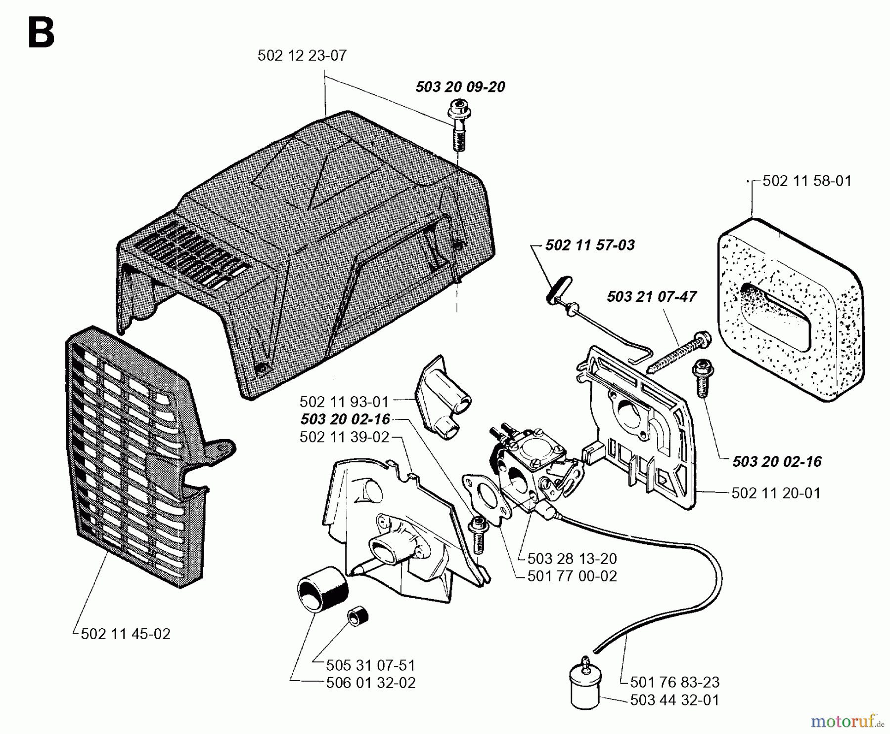  Jonsered Motorsensen, Trimmer GR41 - Jonsered String/Brush Trimmer (1993-05) CARBURETOR AIR FILTER