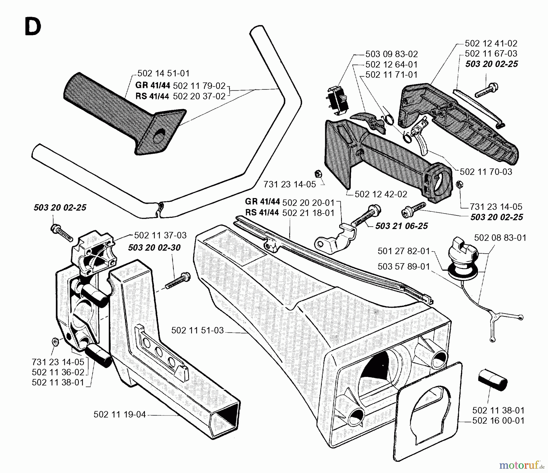 Jonsered Motorsensen, Trimmer RS41 - Jonsered String/Brush Trimmer (1993-05) HANDLE CONTROLS
