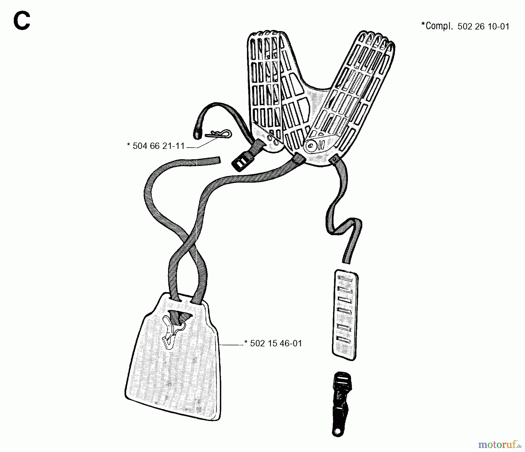Jonsered Motorsensen, Trimmer RS41 - Jonsered String/Brush Trimmer (1993-05) HARNESS
