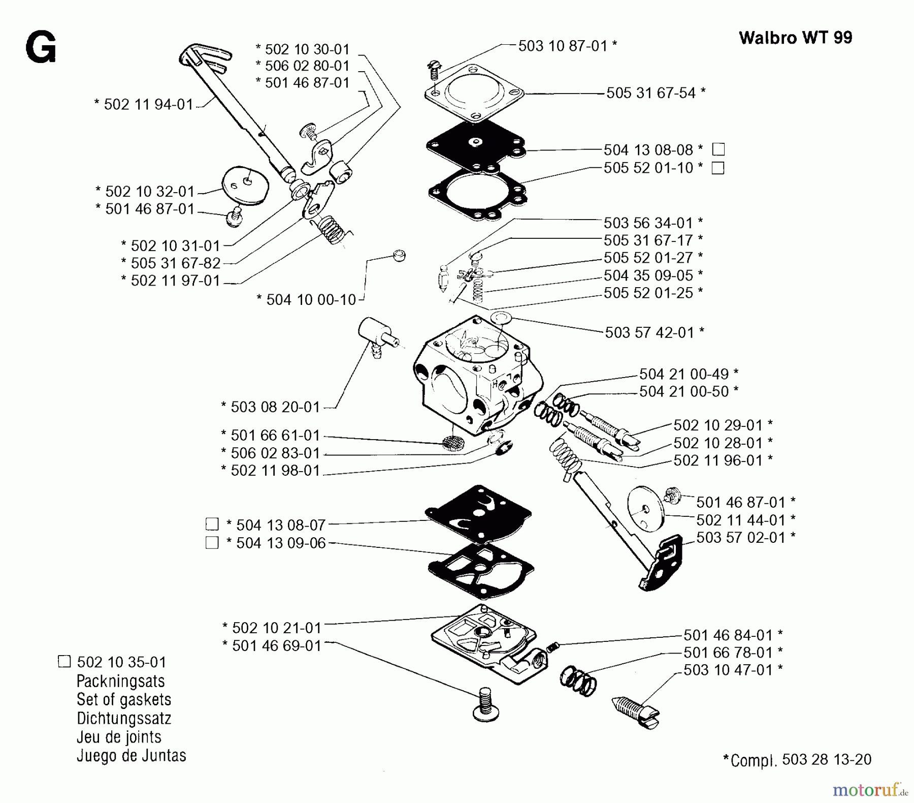 Jonsered Motorsensen, Trimmer RS44 - Jonsered String/Brush Trimmer (1994-03) CARBURETOR DETAILS